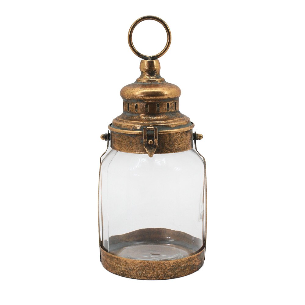 Antique Gold Finish Metal Lantern