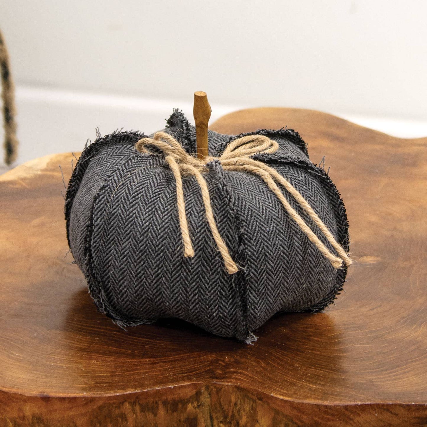 Dark Gray Chevron Pumpkin, Large