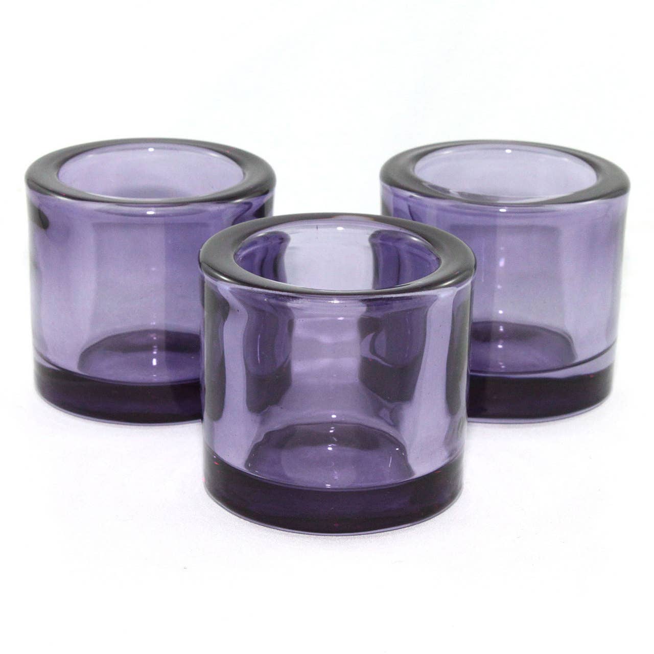 Heavy Glass Votive Holder Violet