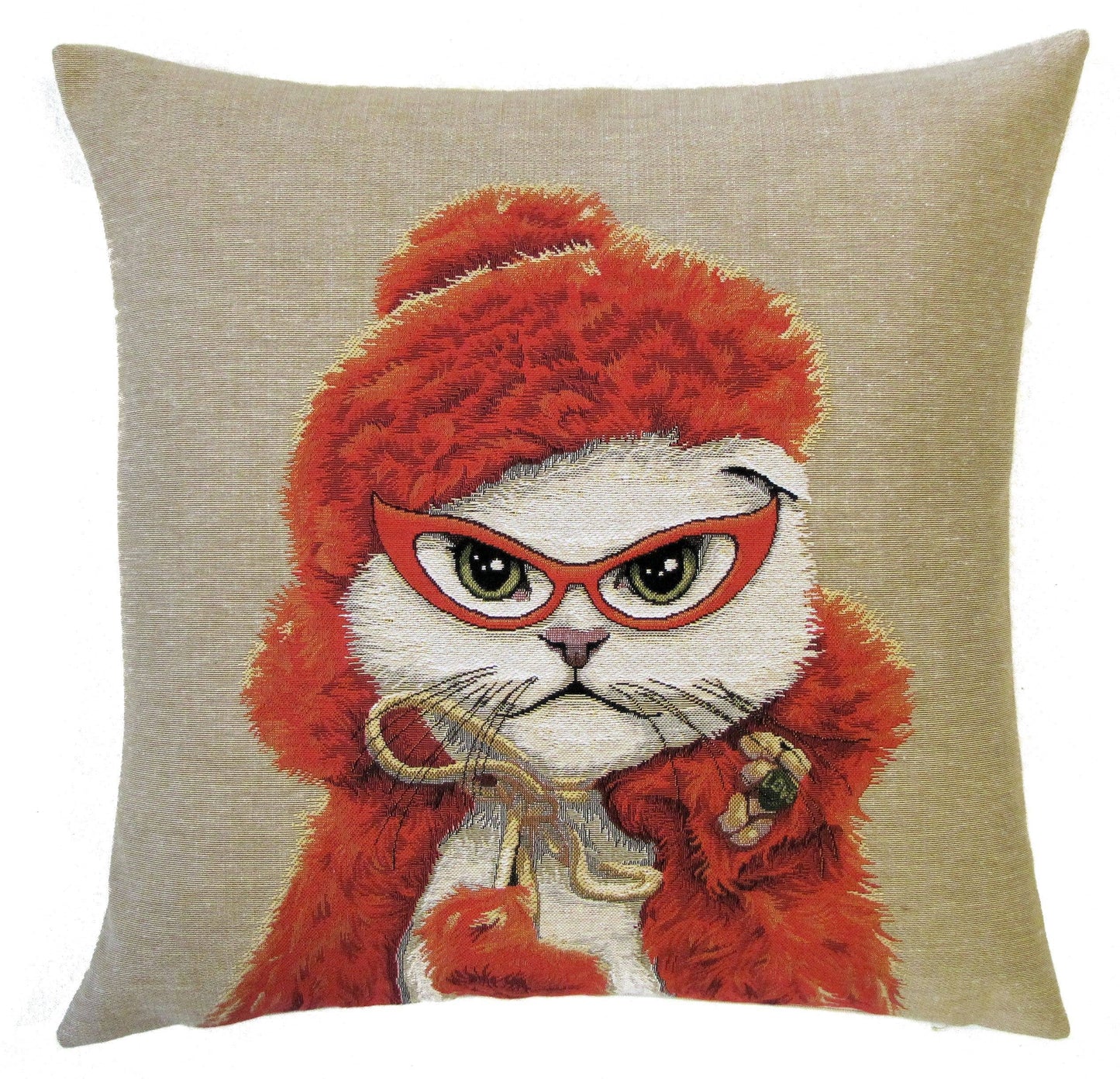 Fashionista Cat Cushion Cover 18"