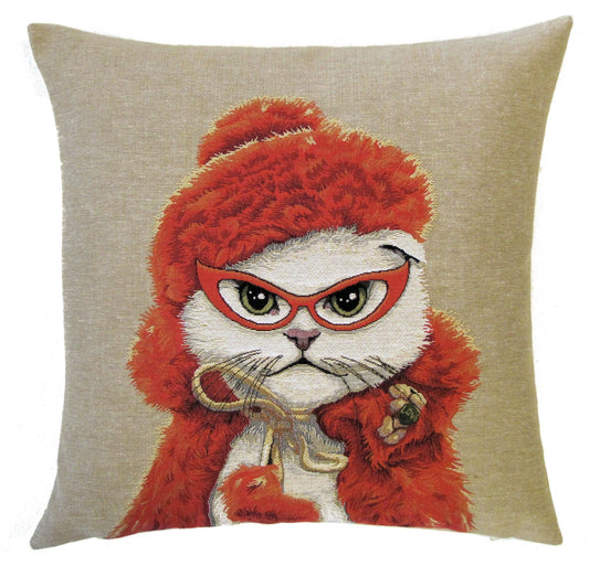 Fashionista Cat Cushion Cover 18"