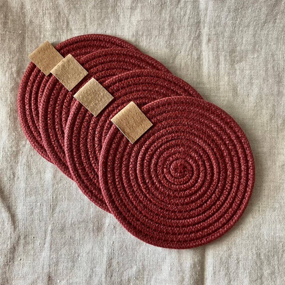Maroon Rope Coasters