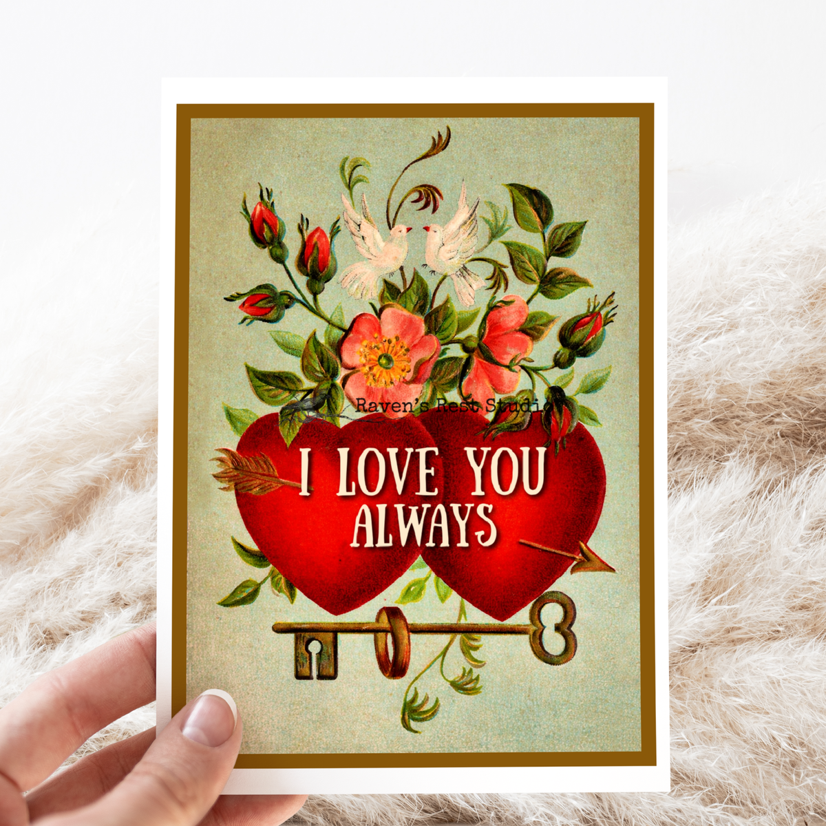 Love Card. Love You Always. Anniversary. Vintage. Valentine.
