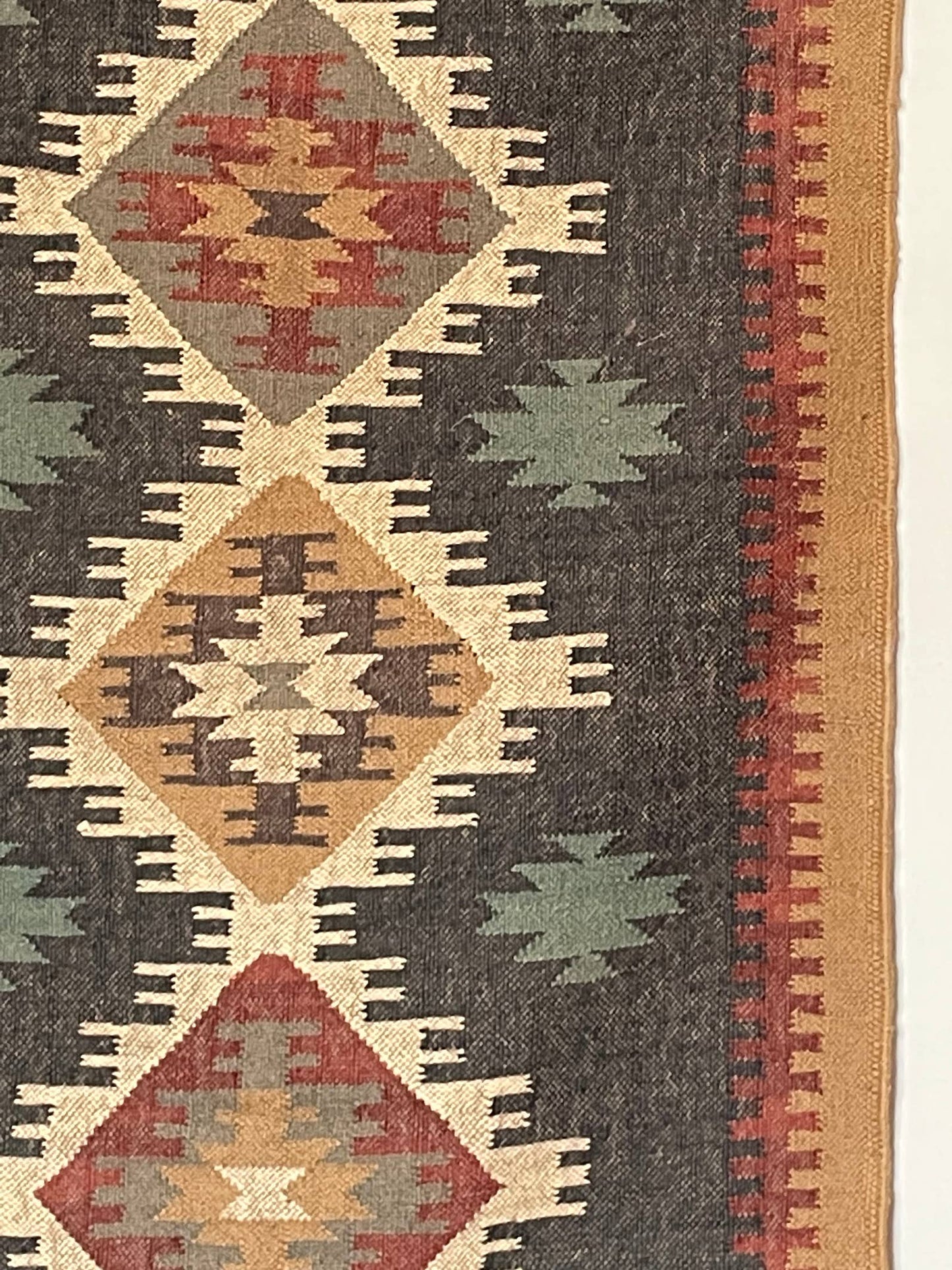 3 x 5' Handmade Jute-Wool Kilim Rug