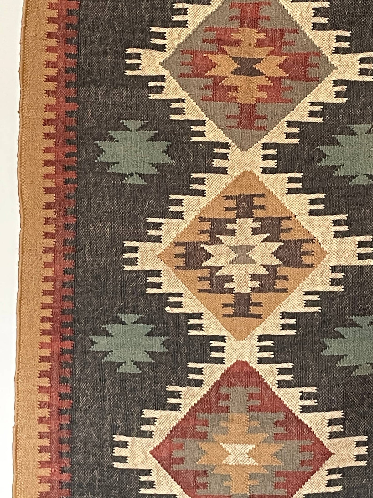 3 x 5' Handmade Jute-Wool Kilim Rug
