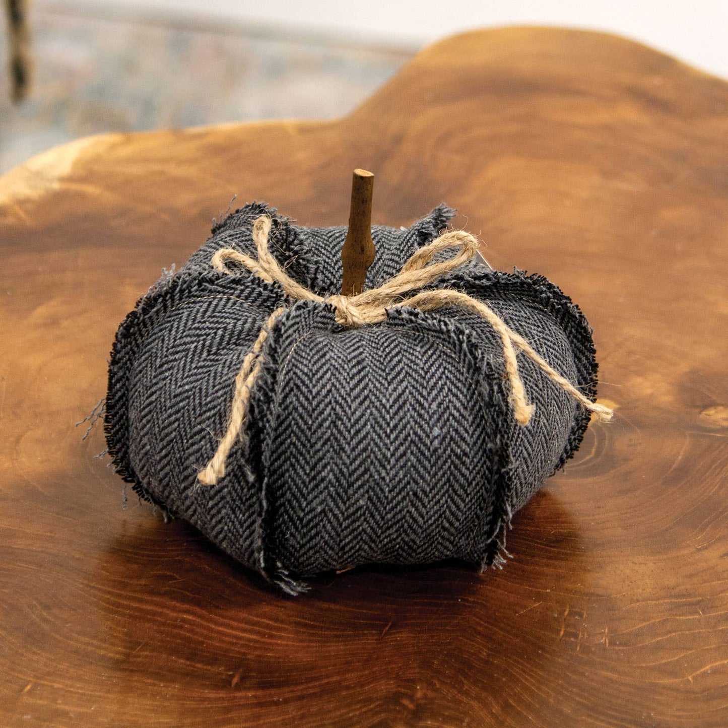 Dark Gray Chevron Pumpkin, Medium