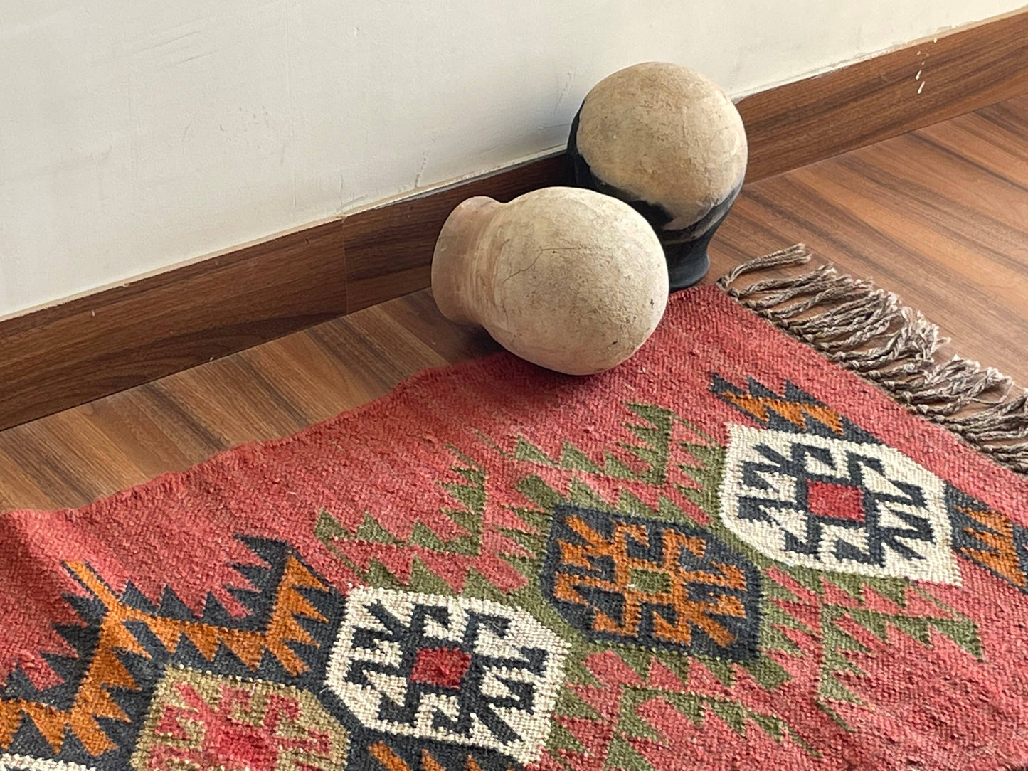 2 x 4' Handmade Kilim Jute-Wool Rug