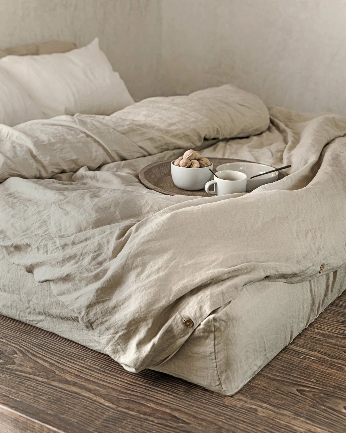 Natural Linen Fitted Sheet Queen (Deep)