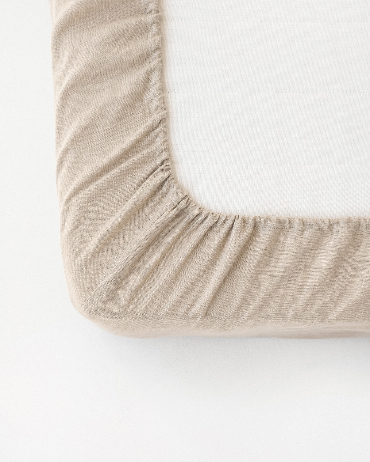 Natural Linen Fitted Sheet Queen (Deep)