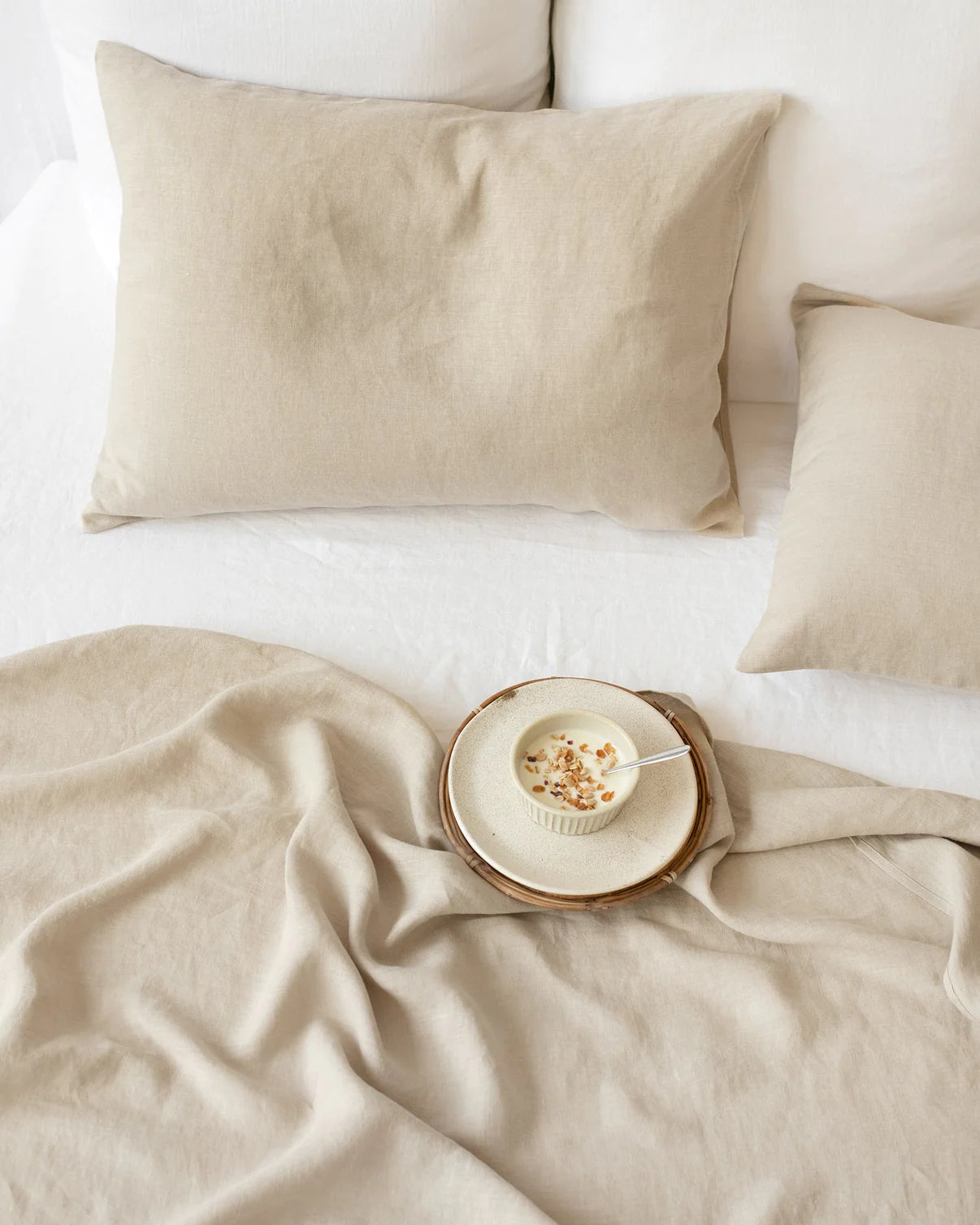 Natural Linen Pillowcase Queen