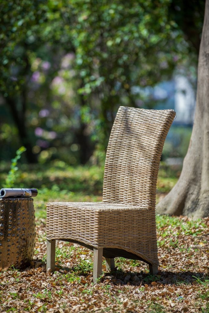 Rattan high back dining chair