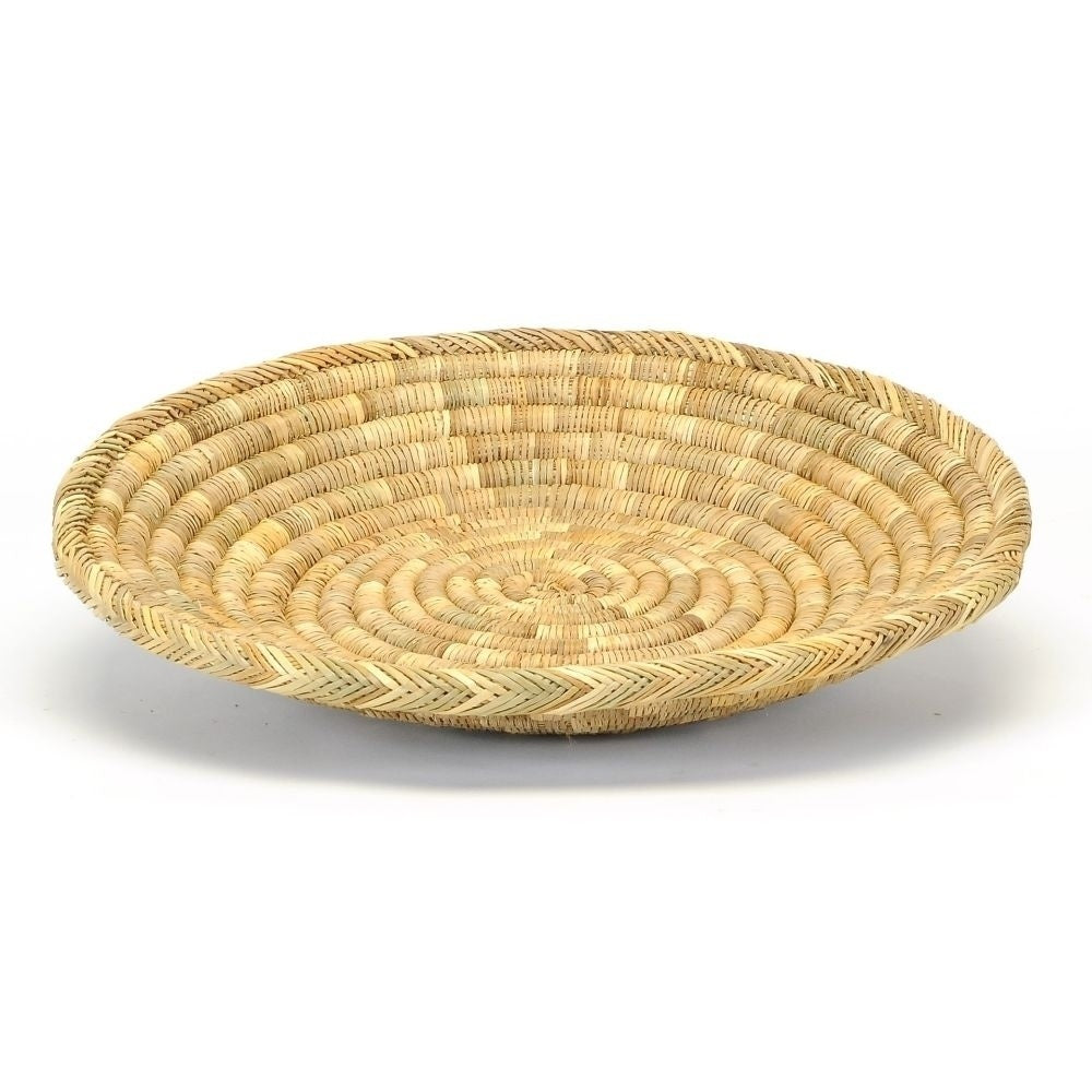 Round coiled grass bowl