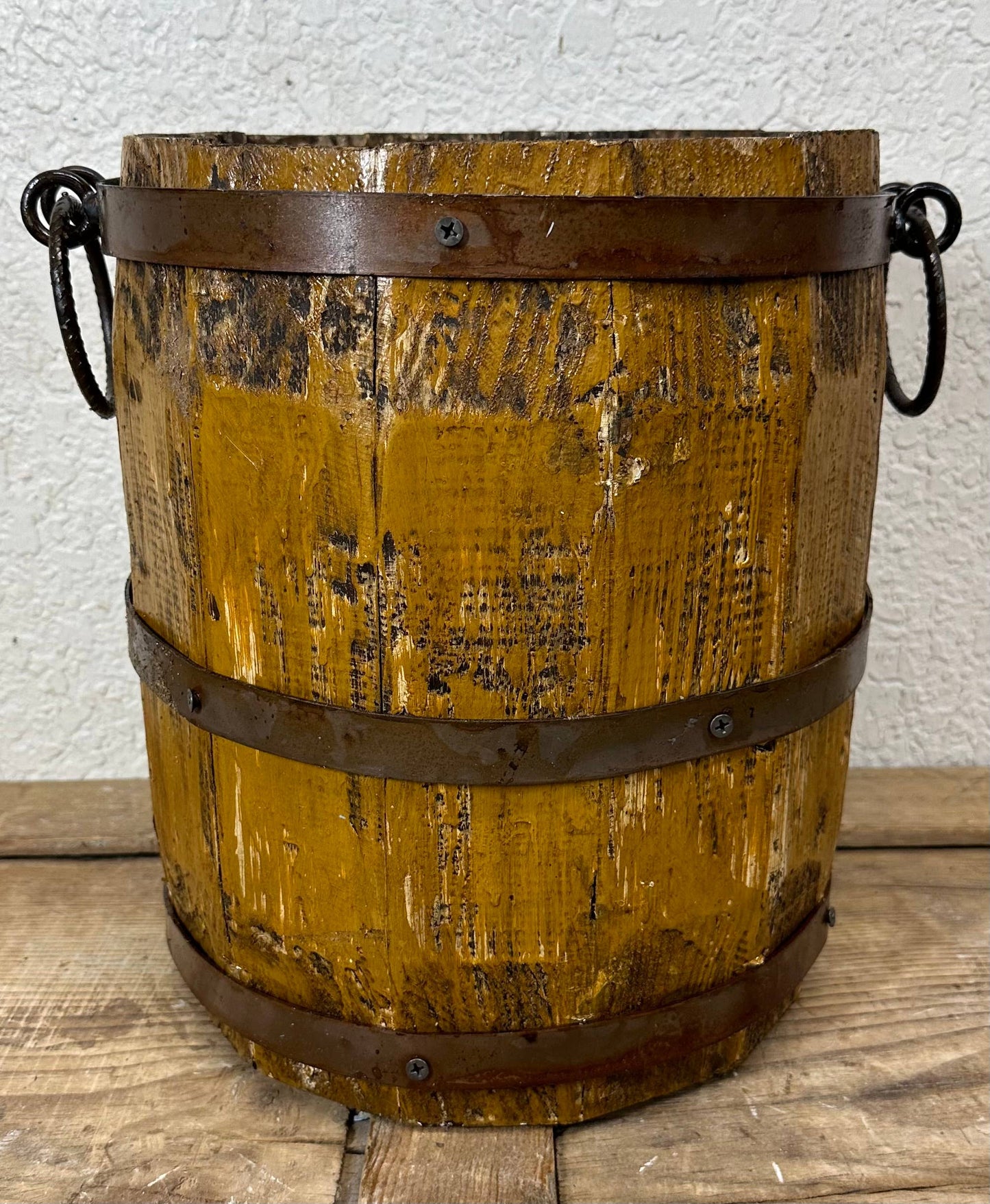 Yellow Farmhouse Trim Bucket 13.5 x 13"