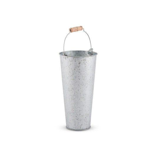Galvanized flower bucket w handle SM