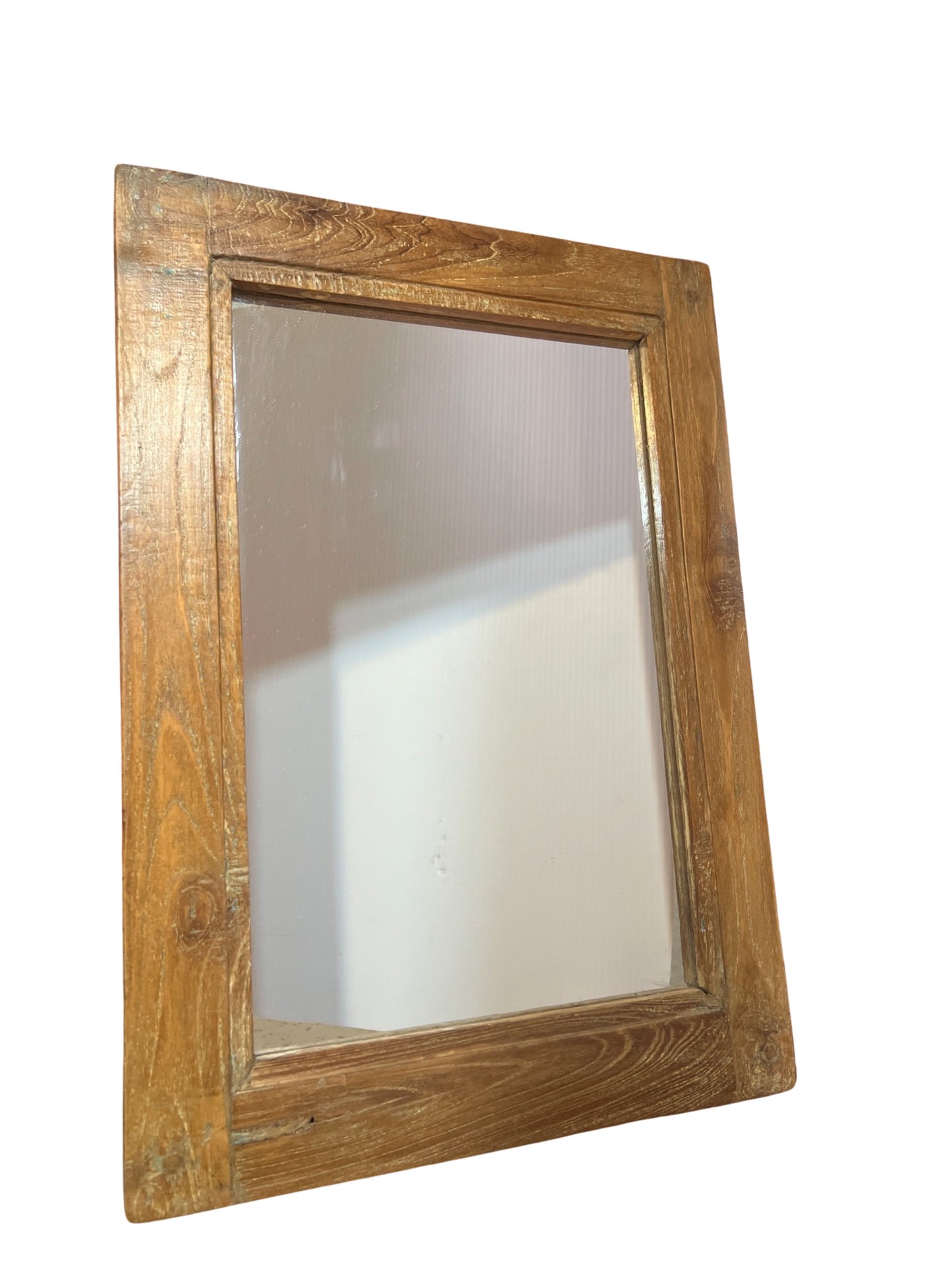 Teak framed mirror