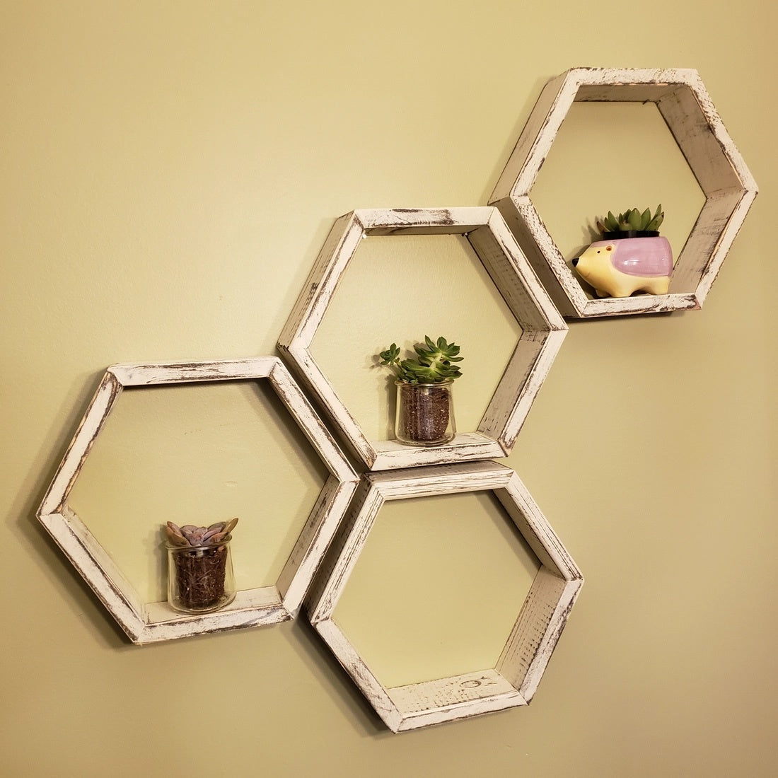 Honeycomb floating shelf