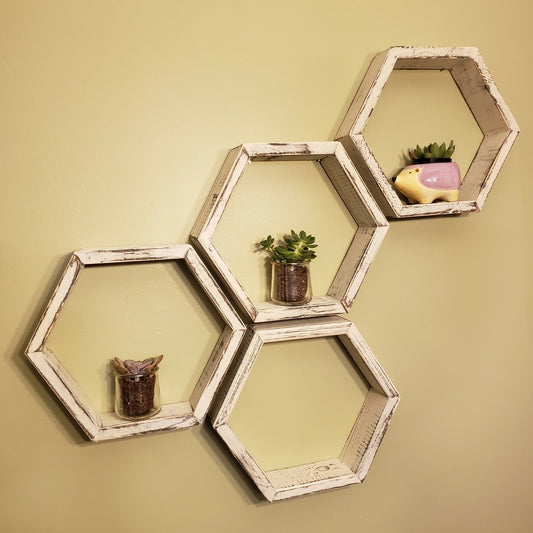 Honeycomb floating shelf
