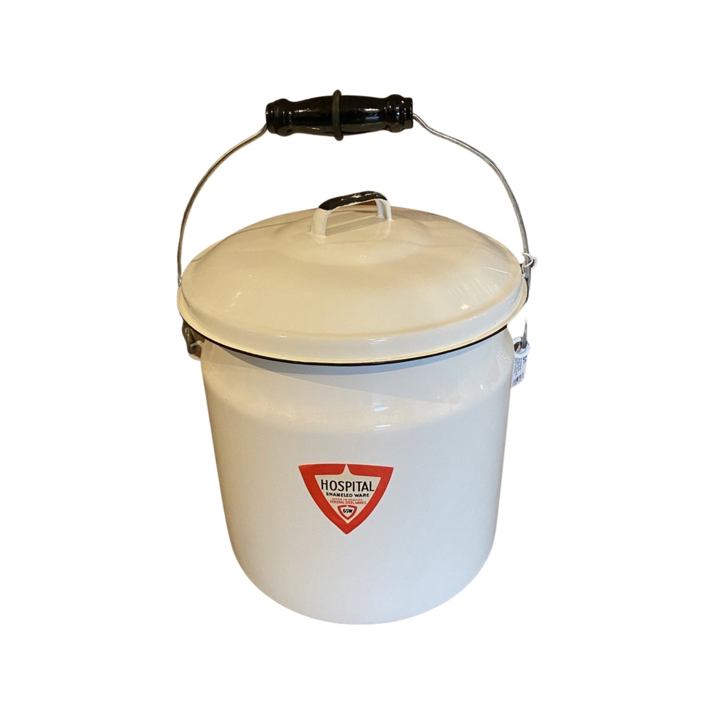 White enamel hospital utility pot