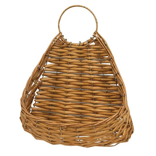 Tan Wicker Hanging Wall Planter