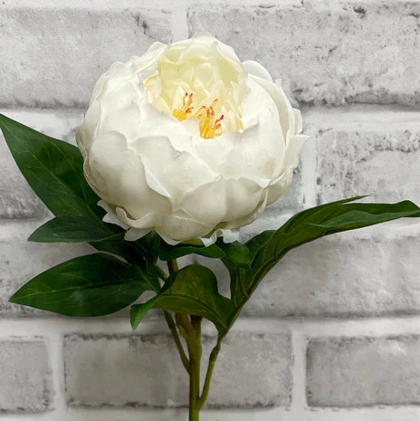 White Fresh Touch Peony Spray
