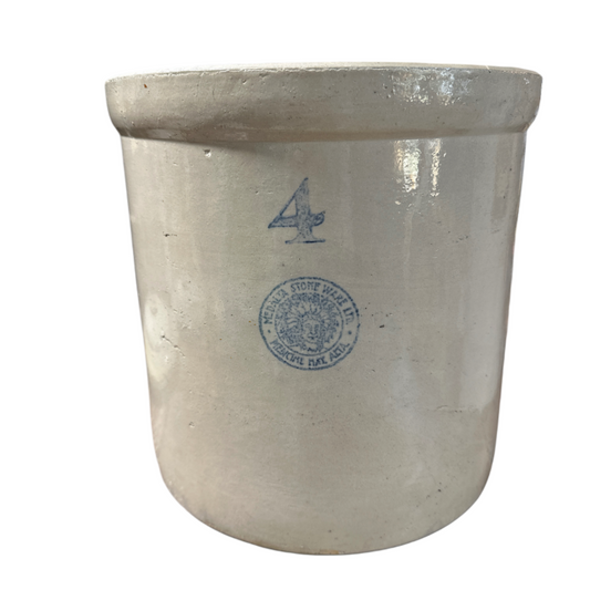 4 gallon Indian Head Medalta Crock