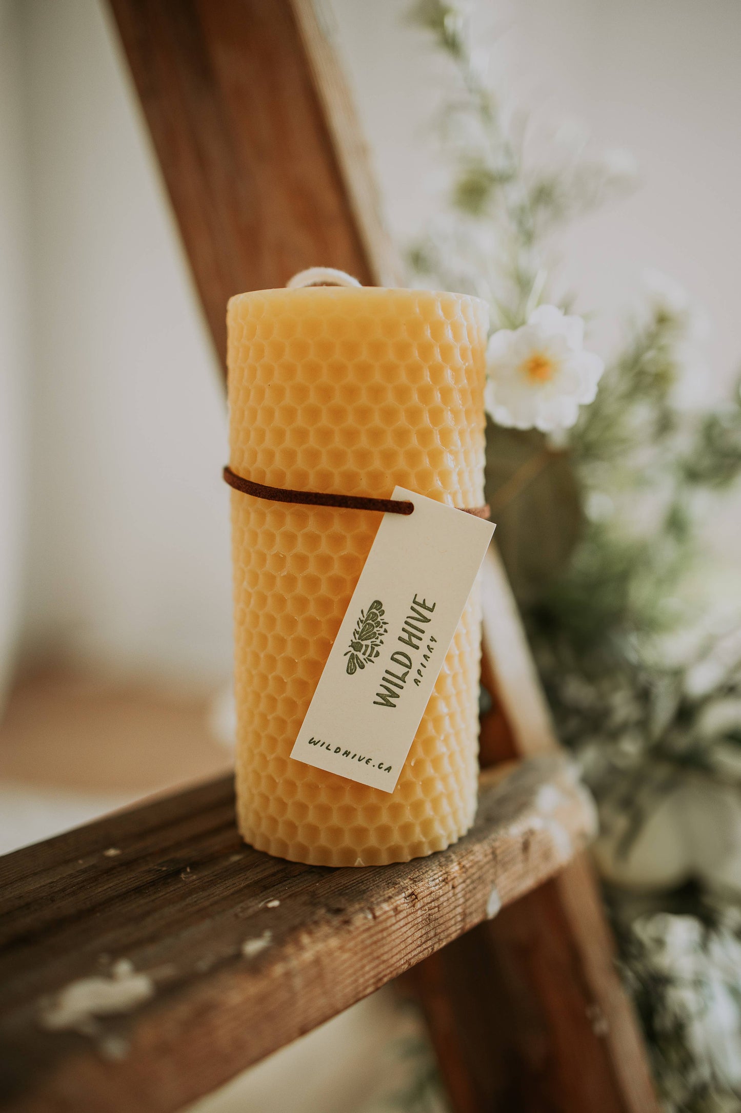 Honeycomb Round Beeswax Candle