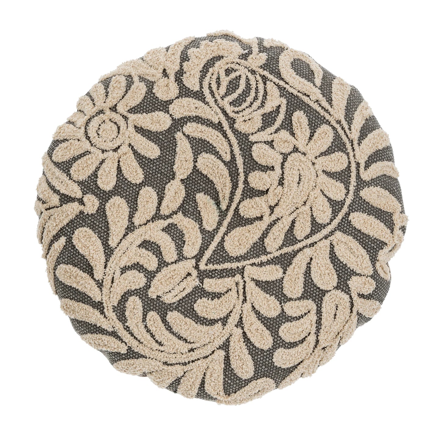 Wildflower Round Pillow Grey