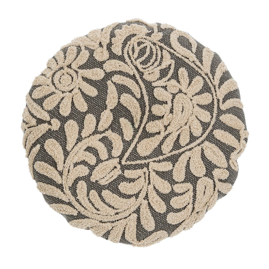 Wildflower Round Pillow Grey
