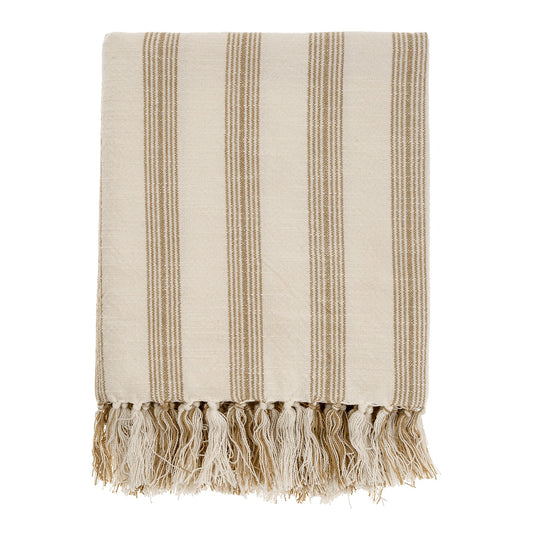 French Stripe Hammam Bath Towel Warm Sand 37x64"
