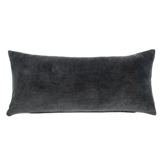Vera Velvet Pillow Graphite 14x31"