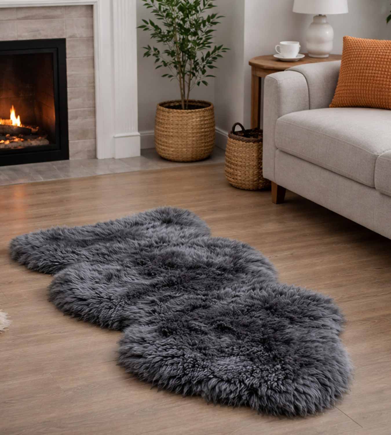Coal sheepskin 2x3'