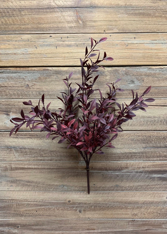Burgundy Willow Leaves Bush 18"