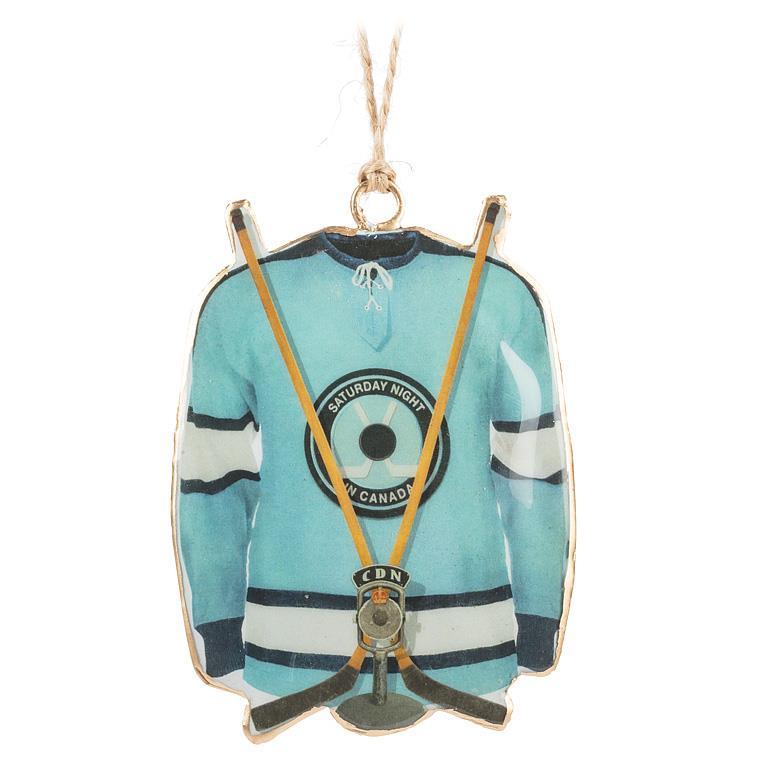 Hockey jersey Ornament Blue 4"H