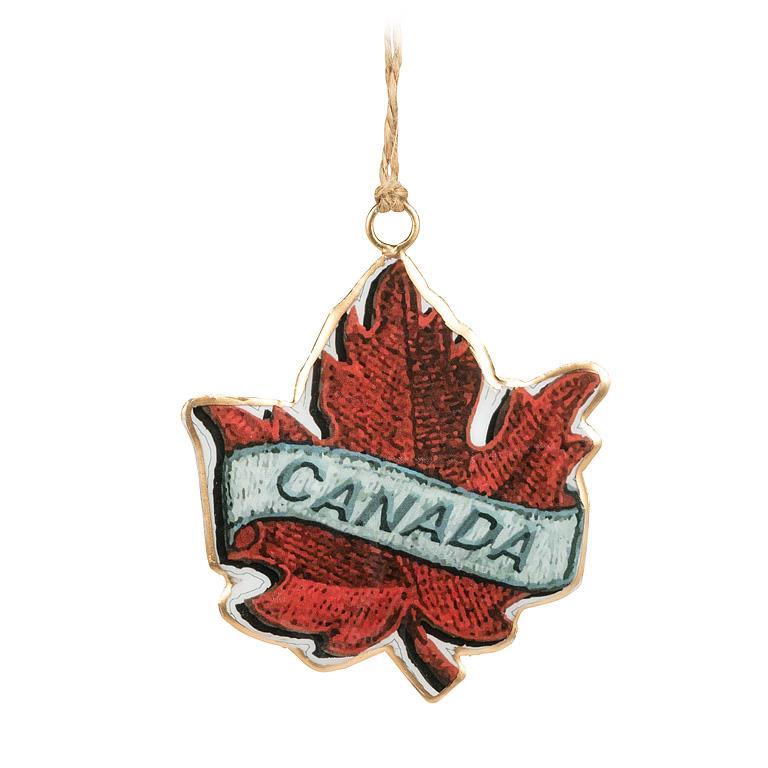 Maple Leaf Canada Ornament 3"H