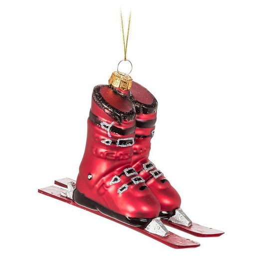 Downhill Skis & Boots Ornament 5"L
