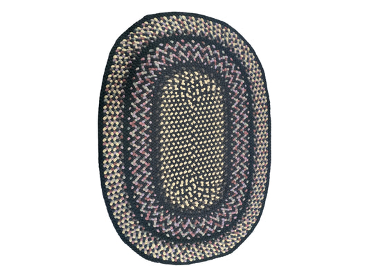 Oval Forest Green Wool Rug 28x41"