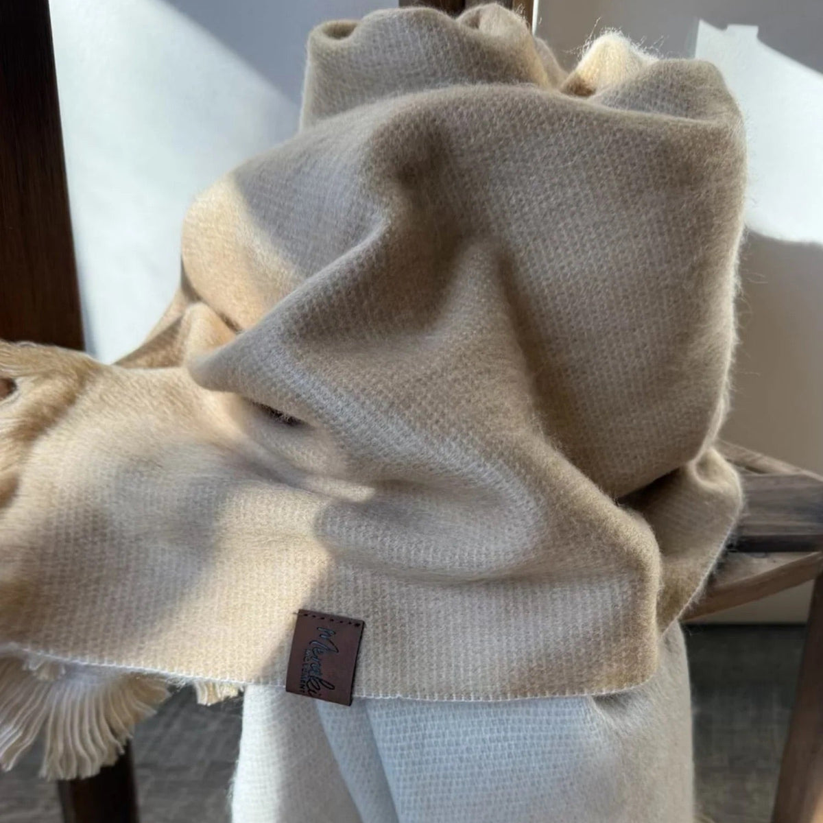 Biscotti Beige Alpaca Blanket Scarf