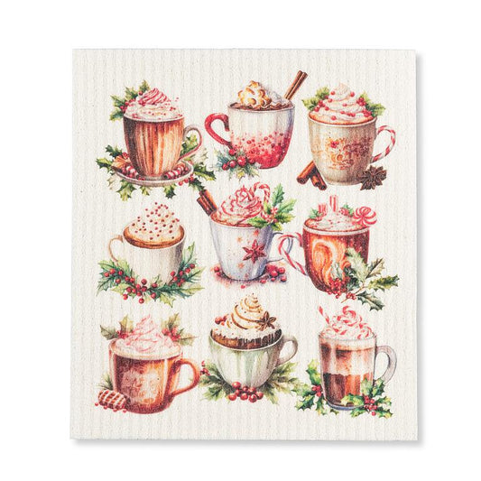 Hot Chocolate Dishcloth 6.75x8"