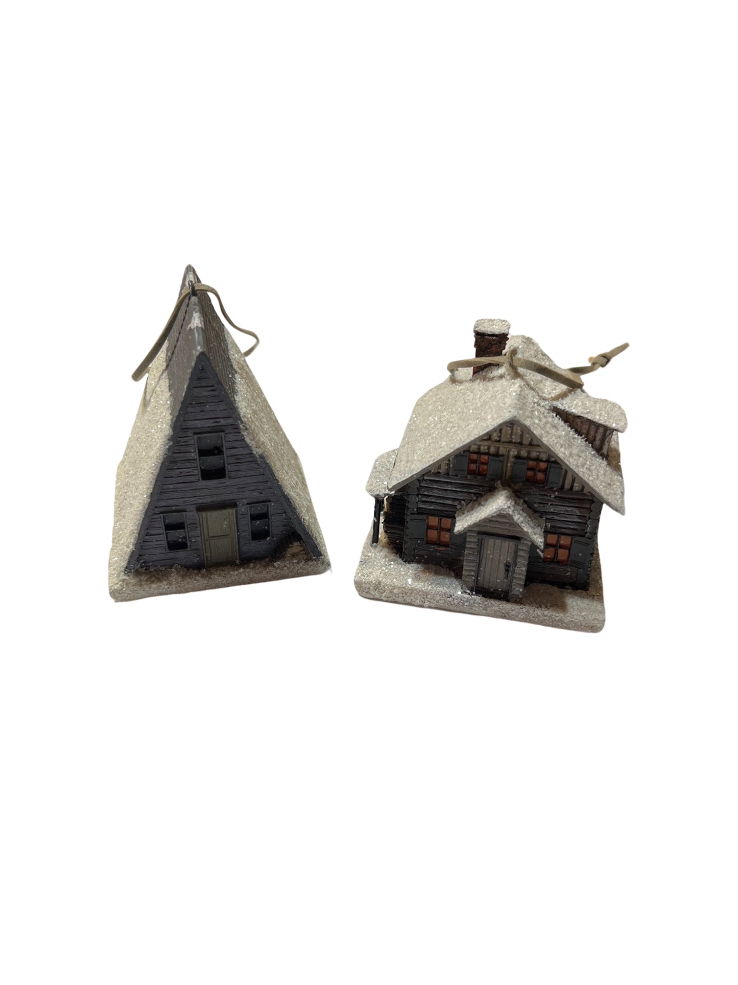 Winter cabin ornament 3"