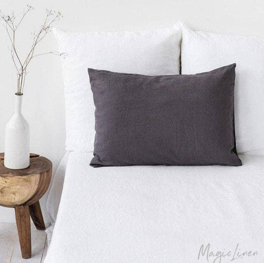 Charcoal Linen Pillowcase Queen