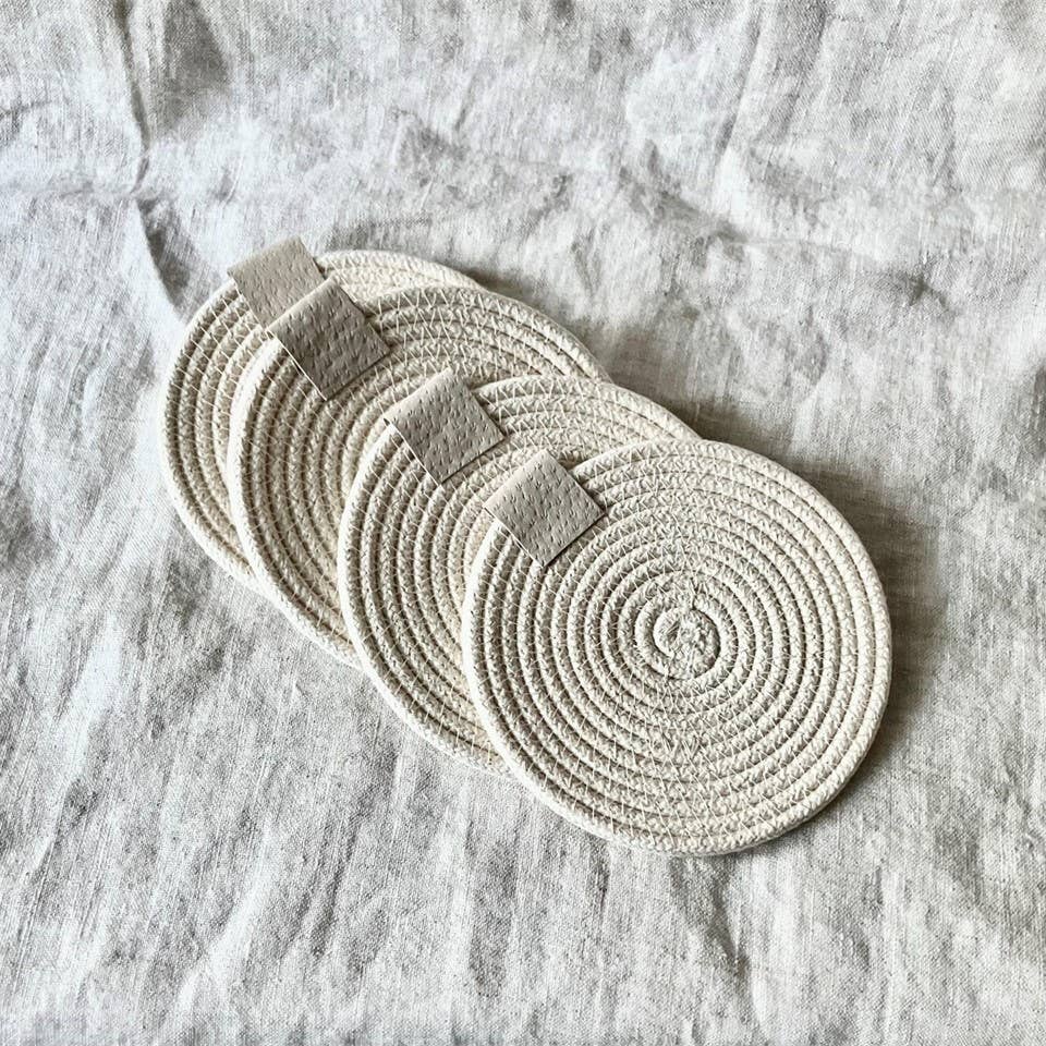 Warm White Rope Coasters