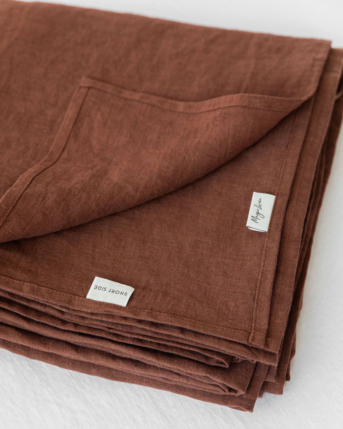 Chocolate linen flat sheet King