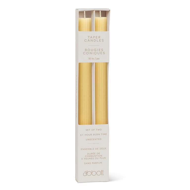 Ridged Taper Candle Yellow