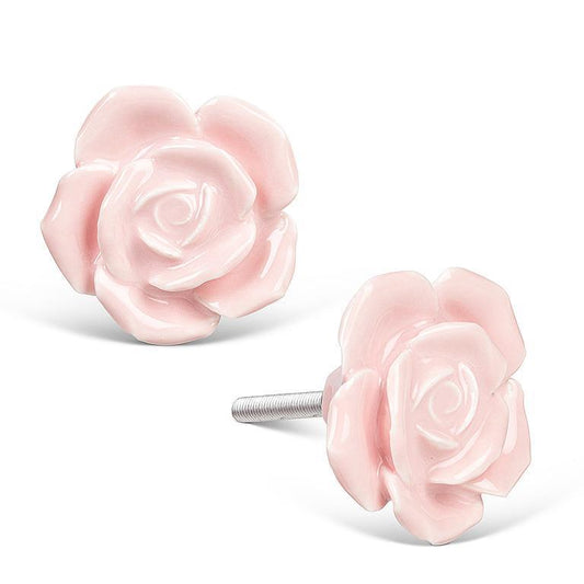 Pink Rosette Knob 2"