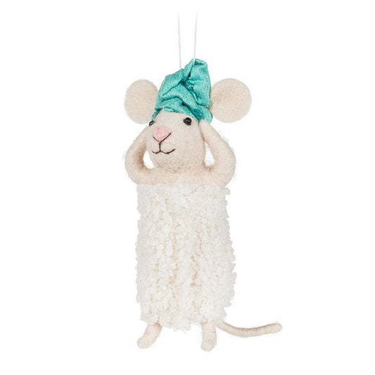 Spa Mouse w/Turban & Towel 5"H