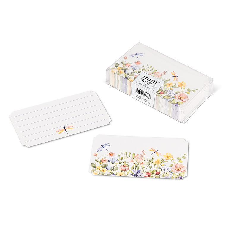 50pc Dragonfly & Floral Mini note Cards
