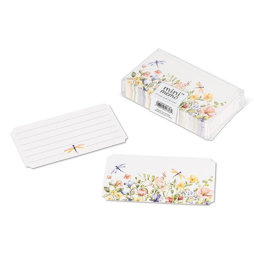 50pc Dragonfly & Floral Mini note Cards