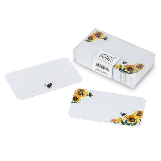 50Pc Sunflower & Bee Mini Note Cards