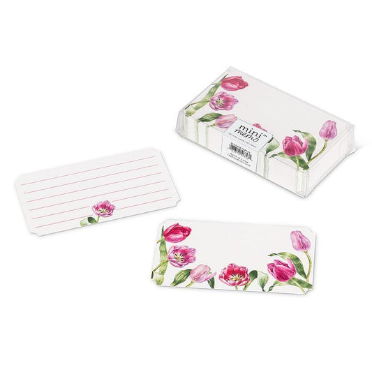 50Pc Pink Tulips Mini Note Cards