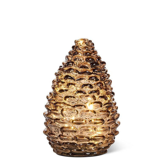 Med Glass Pinecone LED Light 5.5"H